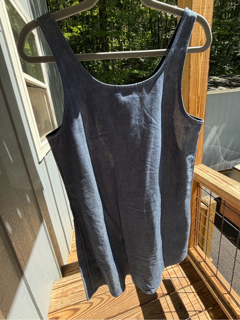 Denim Button-Front Mini Dress - Blue - Picture 4 of 5